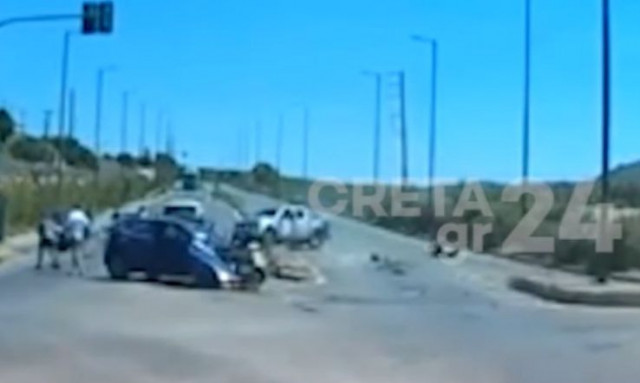 Ηράκλειο: Βίντεο-ντοκουμέντο από τη στιγμή της σφοδρής σύγκρουσης
