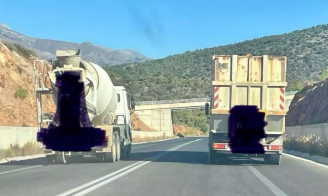 Κρήτη: Προσπέραση θανάτου από μπετονιέρα - Παραλίγο να θρηνήσουν θύματα