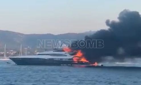 Σοκαριστικά πλάνα από φωτιά σε πολυτελές σκάφος στις ακτές της Σαρδηνίας