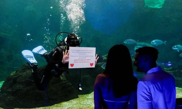 Κρήτη: Απίστευτη πρόταση γάμου - Νεαρός έβαλε δύτη να κάνει πρόταση γάμου στη κοπέλα του