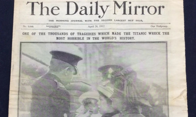 Πρωτοσέλιδο για τον Τιτανικό ανακαλύφθηκε σε ντουλάπα μετά από 112 χρόνια