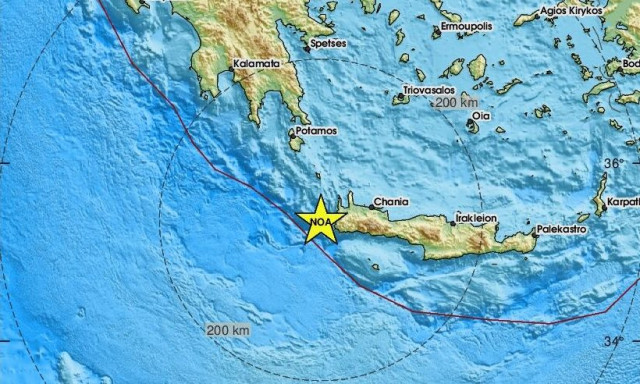 Σεισμός δυτικά των Χανίων – Αισθητός σε αρκετές περιοχές