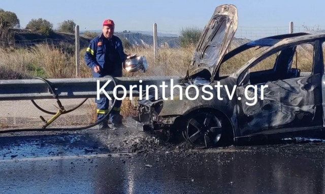 Αυτοκίνητο τυλίχθηκε στις φλόγες εν κινήσει στην Ε.Ο Κορίνθου – Τριπόλεως