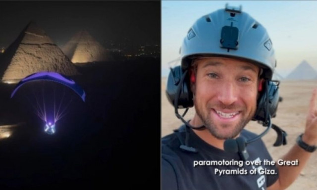 Πέταξε πάνω από την πυραμίδα της Γκίζας με αλεξίπτωτο και παρατήρησε κάτι τελείως ασυνήθιστο