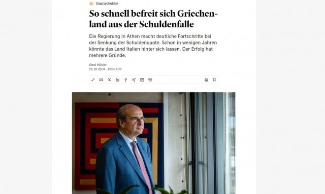 Handelsblatt: Η Ελλάδα μειώνει γρηγορότερα από κάθε άλλη χώρα της ευρωζώνης το δείκτη χρέους