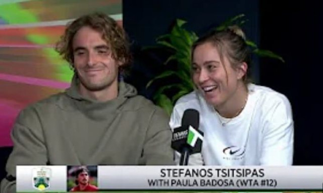 Δίπλα στον Τσιτσιπά η Μπαδόσα ακόμη και σε τηλεοπτικές συνεντεύξεις