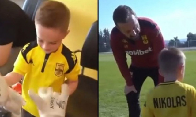 Φίλαθλος πιτσιρικάς του Άρη πήγε στην προπόνηση και τρέλανε τους πάντες