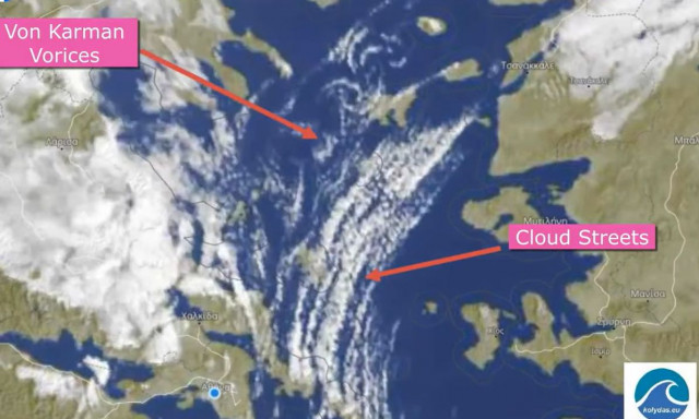 Καιρός - Κολυδάς: «Δίνες Von Karman στο Αιγαίο»