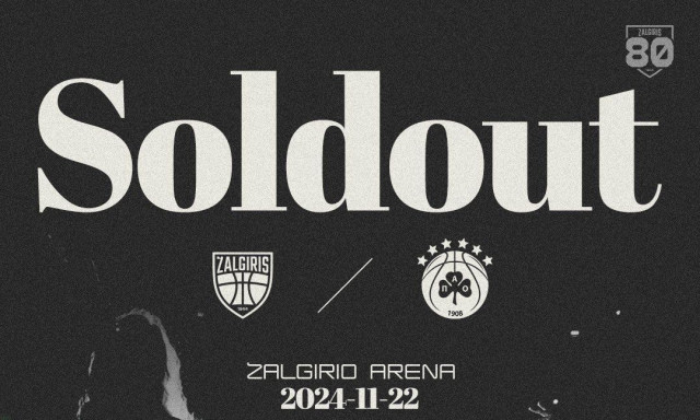 Ζαλγκίρις: Sold out το ματς με τον Παναθηναϊκό