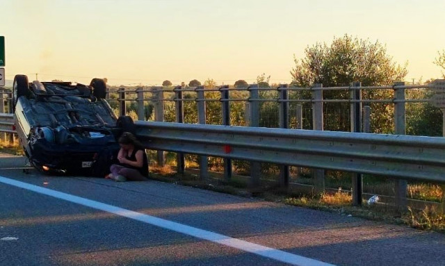 Άγιο είχε οδηγός σε τροχαίο στην Ιόνια Οδό, τούμπαρε αυτοκίνητο χωρίς τραυματισμό!