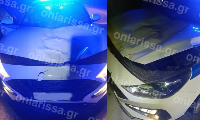 Απίστευτο τροχαίο στη Λάρισα: Περιπολικό συγκρούστηκε με άλογο