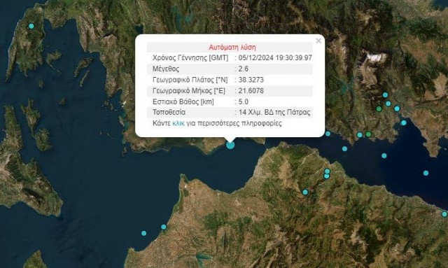 Σεισμός στην Πάτρα