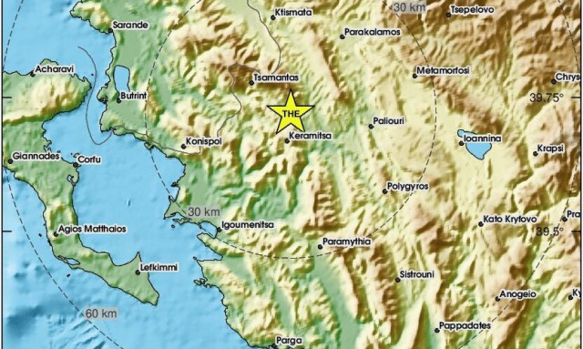 Σεισμός 3,6 Ρίχτερ στη Λεπτοκαριά Θεσπρωτίας
