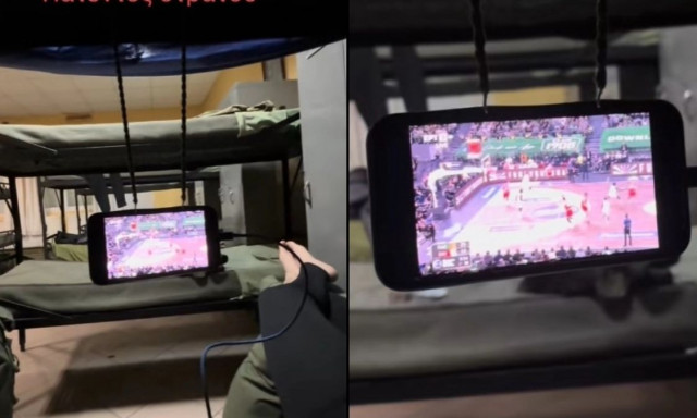 Πολυμήχανοι φαντάροι εφηύραν μια τρομερή πατέντα για να δουν το ντέρμπι στον θάλαμο (vid)