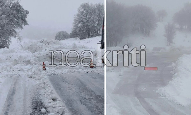 Στα λευκά «ντύθηκαν» τα ορεινά της Κρήτης