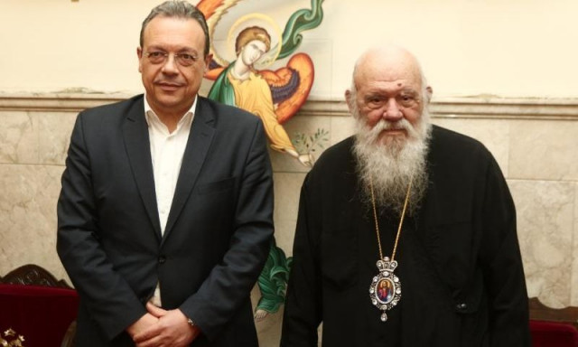 Συνάντηση Αρχιεπισκόπου με τον Πρόεδρο του ΣΥ.ΡΙΖ.Α. - Π.Σ.