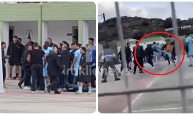 Κρήτη: Άγρια συμπλοκή ανάμεσα σε ποδοσφαιριστές σε τοπικό αγώνα - Βίντεο