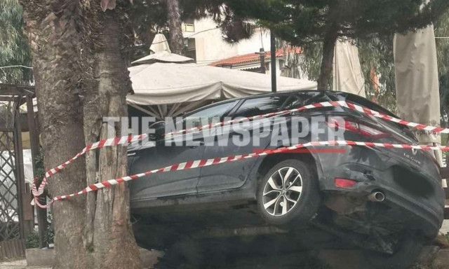 Απίστευτο τροχαίο στον Βόλο: ΙΧ «καρφώθηκε» ανάμεσα σε φοίνικες στην παραλία