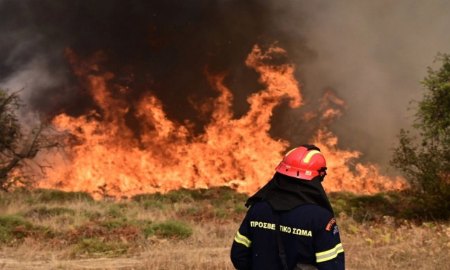 Λάρισα: Πυρκαγιά στην περιοχή Όσσα στα Τέμπη