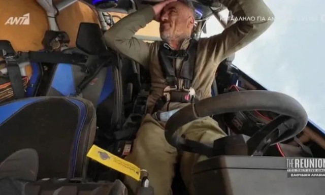 Γιώργος Μαυρίδης: Η στιγμή που το όχημα του αναποδογυρίζει στη Σαουδική Αραβία