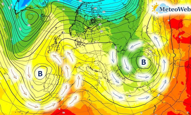 Καιρός - Ιταλοί μετεωρολόγοι: Τι φέρνει η ανεστραμμένη διαμόρφωση του «Ωμέγα εμποδιστή»