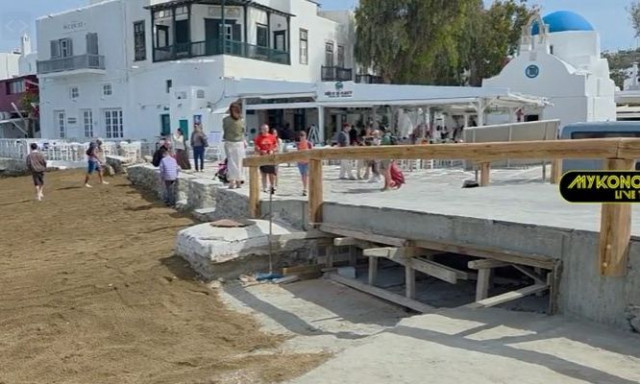 Δημιουργήθηκε νέα παραλία στη Μύκονο - Εντυπωσιακές εικόνες δίπλα από τη Βενετία του νησιού