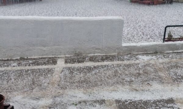 Σφοδρή καταιγίδα και χαλαζόπτωση στον Πύργο