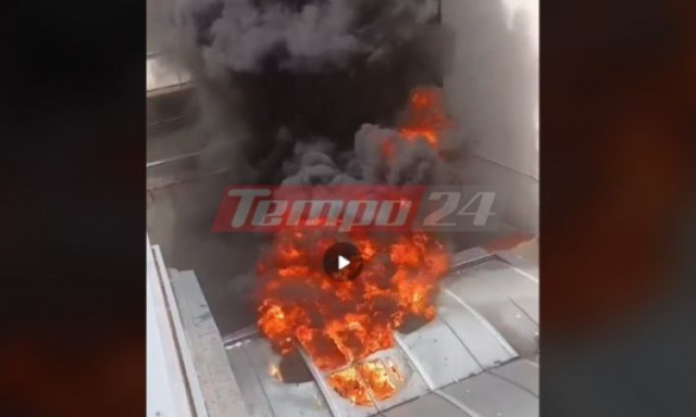 Πάτρα: Βίντεο από τη στιγμή που ξέσπασε η φωτιά στο κατάστημα – Φώναζαν έντρομοι οι μαθητές