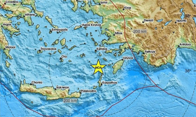 Σεισμός βόρεια της Καρπάθου