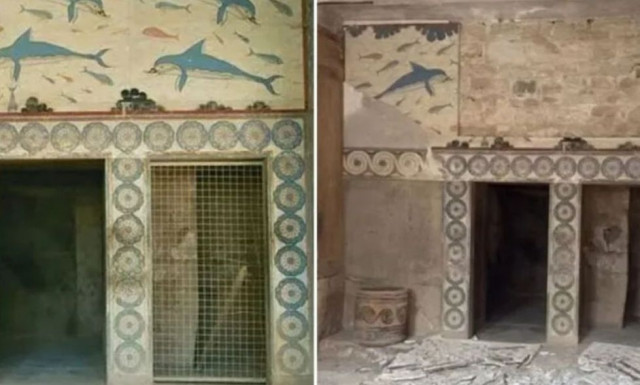 Κνωσός: Τι απαντά το υπουργείο Πολιτισμού για την κατάρρευση τοιχογραφίας με δελφίνια