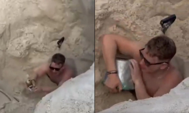 Παγίδα στην παραλία: Βρετανός «θάφτηκε ζωντανός» σε λάκκο στην Copacabana (vid)