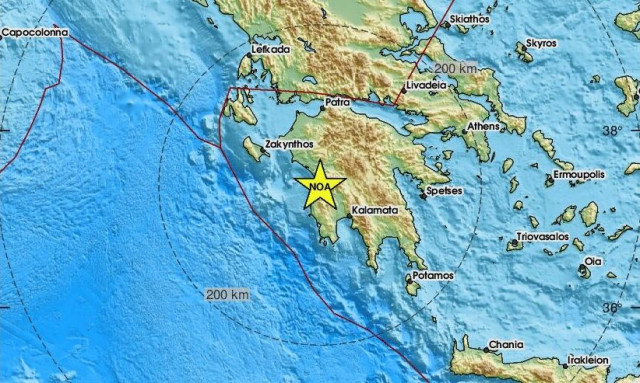 Σεισμός κοντά στη Ζαχάρω Ηλείας