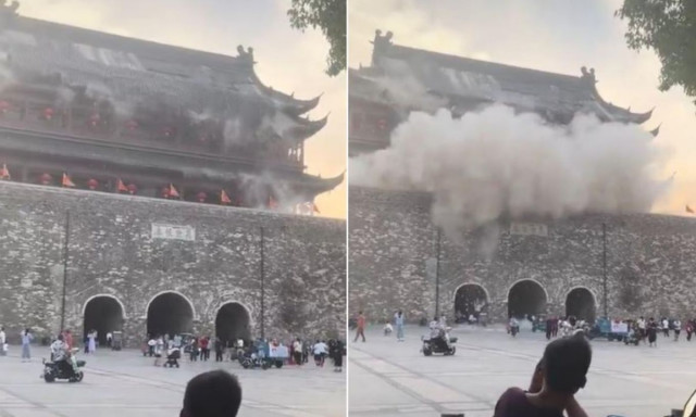 Κίνα: Ναός 650 ετών καταρρέει σαν πύργος από τραπουλόχαρτα - Συγκλονιστικό βίντεο