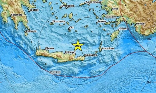 Ισχυρός σεισμός βόρεια του Λασιθίου – Αισθητός σε πολλές περιοχές