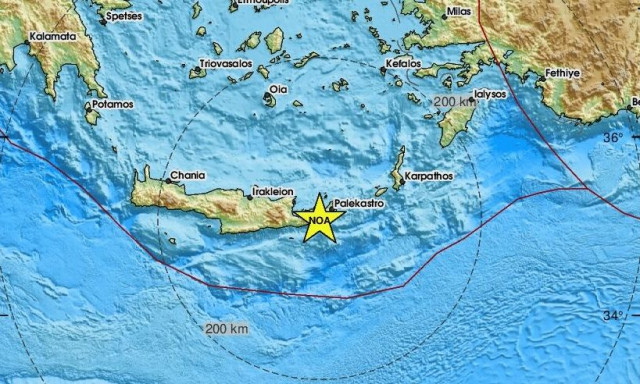 Σεισμός τώρα στο Λασίθι – Κοντά στη Σητεία το επίκεντρο