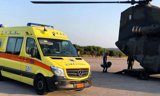 Αεροδιακομιδή 50χρονης τετραπληγικής από τη Γερμανία - Νοσηλεύεται στο νοσοκομείο Κατερίνης