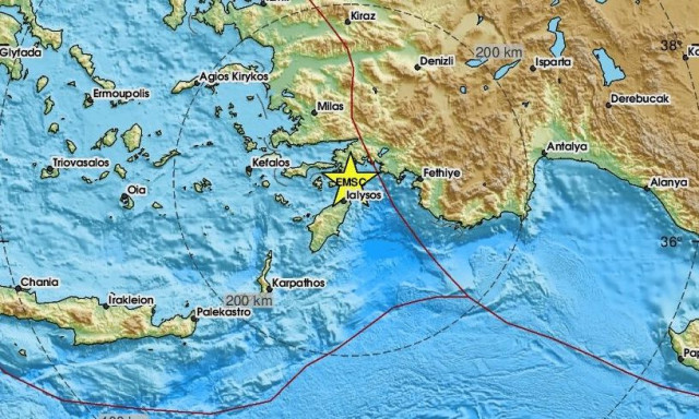 Ισχυρός σεισμός κοντά στη Ρόδο – Αισθητός σε πολλές περιοχές