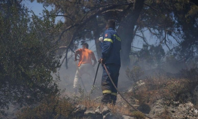 Φωτιά στη Μυτιλήνη: «Μάχη» με δύο μέτωπα στον Παλαιόκηπο – Μήνυμα του «112» στη Γέρα