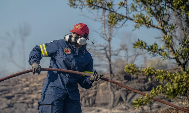 Φωτιά σε χαμηλή βλάστηση στην Σαλαμίνα - Στη μάχη και εναέρια μέσα