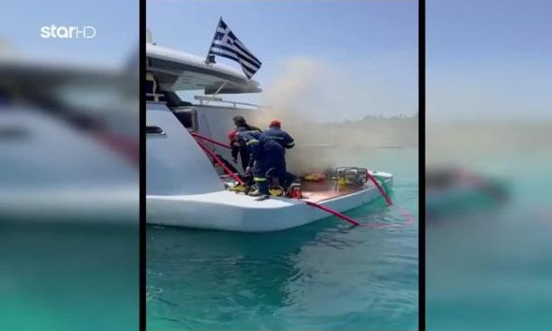 Βίντεο ντοκουμέντο από τη φωτιά που ξέσπασε σε θαλαμηγό στο Πόρτο Χέλι