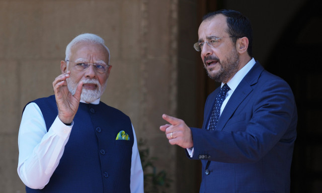 Ο Πρόεδρος της Κύπρου υποδέχθηκε τον Ινδό πρωθυπουργό, Ναρέντρα Μόντι