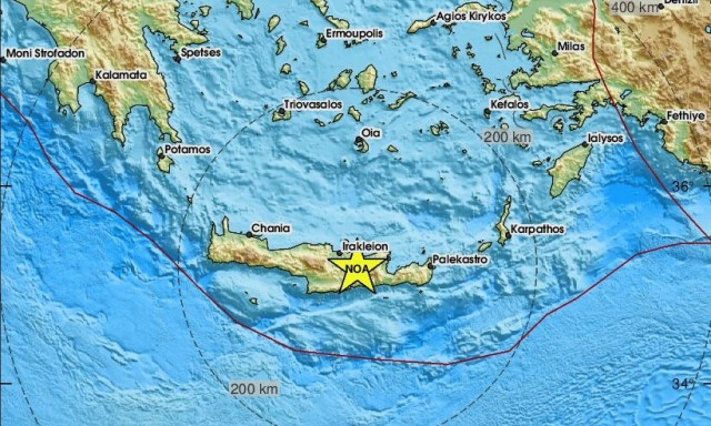 Σεισμός στην Κρήτη - Κοντά στο Αρκαλοχώρι το επίκεντρο