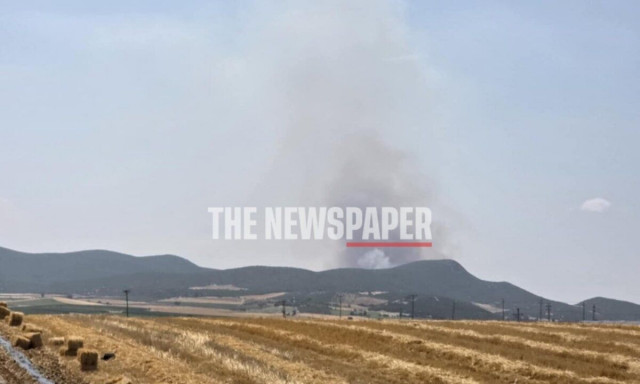 Μεγάλη φωτιά στον οικισμό Κοκκίνα ανάμεσα σε Μαγνησία και Λάρισα