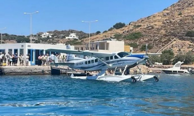 Πρώτη πτήση υδροπλάνου και στην Πάτμο - Επιβάτης ήταν ο δήμαρχος