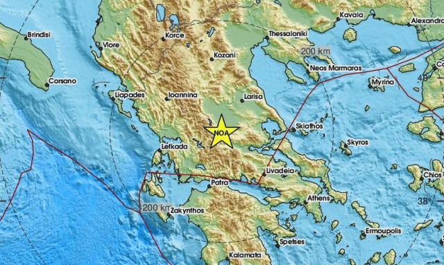 Σεισμός στην Καρδίτσα – Κοντά στη Ρεντίνα το επίκεντρο