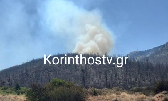 Φωτιά στον Φενεό: Μεγάλη αναζωπύρωση τώρα πάνω από τη Λαύκα Κορινθίας