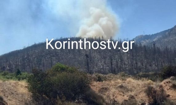Υπό έλεγχο η αναζωπύρωση της φωτιάς στη Λαύκα Κορινθίας