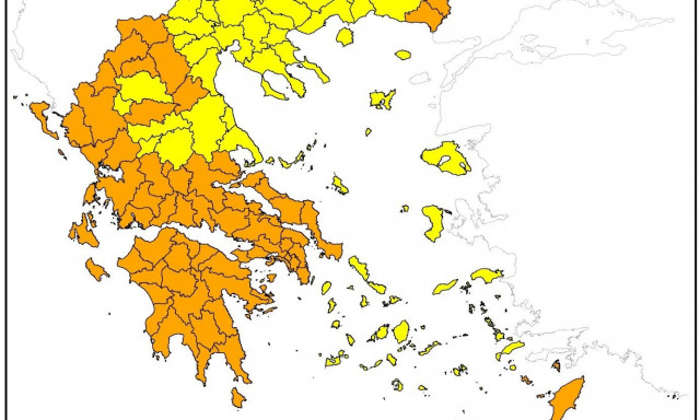 Πολύ υψηλός κίνδυνος πυρκαγιάς (κατηγορία κινδύνου 4) για σήμερα Κυριακή 27 Ιουλίου