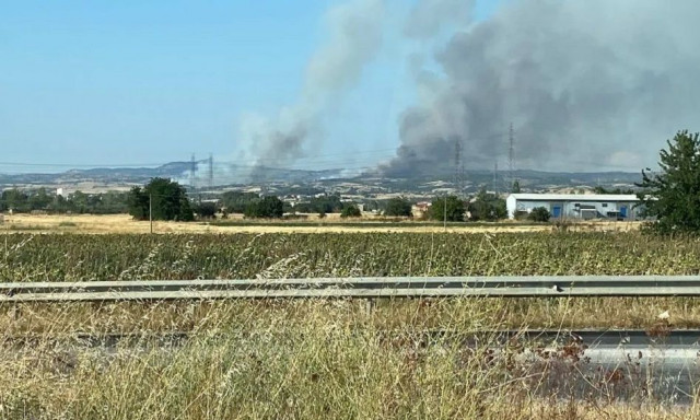 Φωτιά στην Άσσηρο Θεσσαλονίκης: Δίνουν μάχη με τις φλόγες οι πυροσβέστες