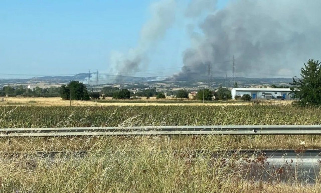 Θεσσαλονίκη: Μεγάλη φωτιά στην Άσσηρο, επιχειρούν τέσσερα εναέρια